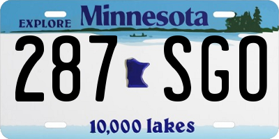 MN license plate 287SGO