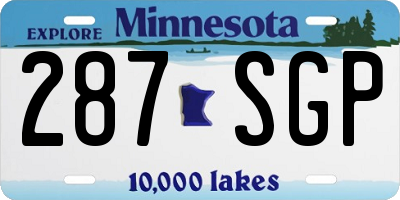 MN license plate 287SGP
