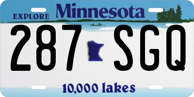 MN license plate 287SGQ
