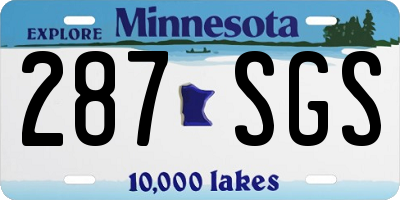 MN license plate 287SGS