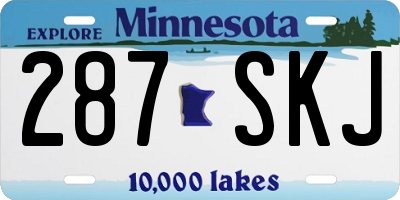 MN license plate 287SKJ