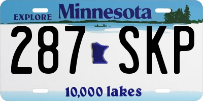 MN license plate 287SKP