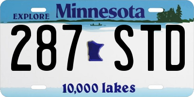 MN license plate 287STD