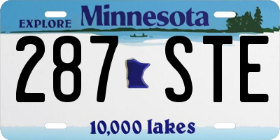 MN license plate 287STE