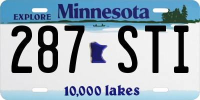 MN license plate 287STI