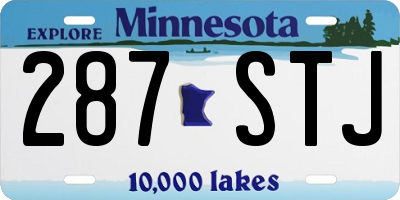 MN license plate 287STJ