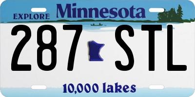 MN license plate 287STL