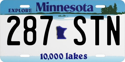 MN license plate 287STN