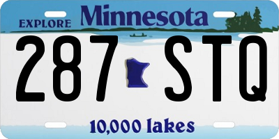 MN license plate 287STQ