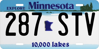 MN license plate 287STV