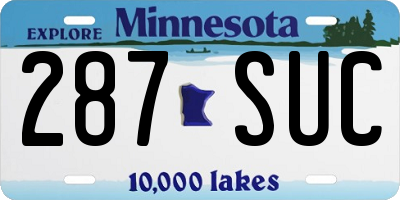 MN license plate 287SUC