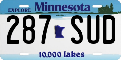 MN license plate 287SUD