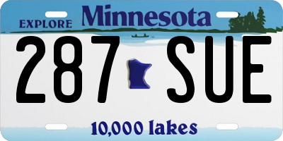 MN license plate 287SUE