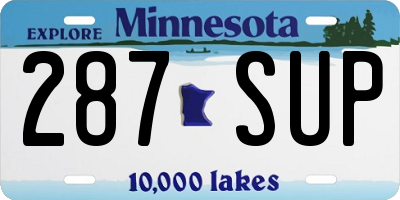 MN license plate 287SUP