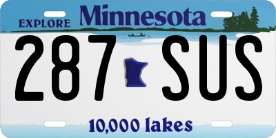 MN license plate 287SUS