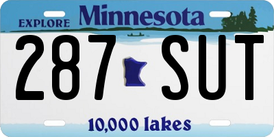 MN license plate 287SUT