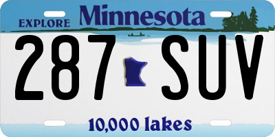 MN license plate 287SUV