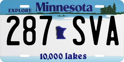 MN license plate 287SVA