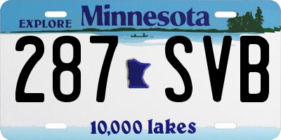 MN license plate 287SVB