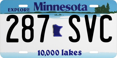 MN license plate 287SVC