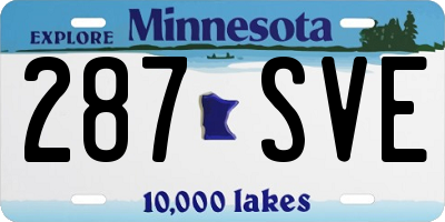 MN license plate 287SVE