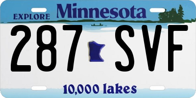 MN license plate 287SVF