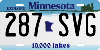 MN license plate 287SVG