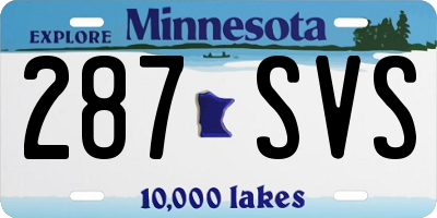 MN license plate 287SVS