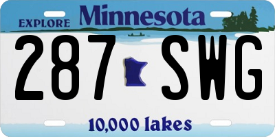 MN license plate 287SWG