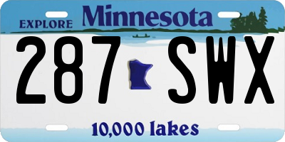 MN license plate 287SWX