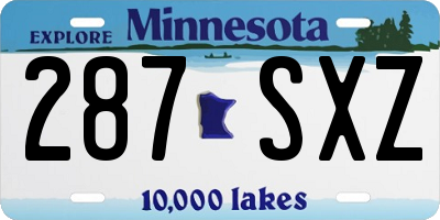 MN license plate 287SXZ
