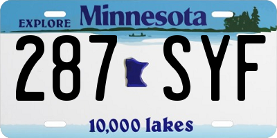 MN license plate 287SYF