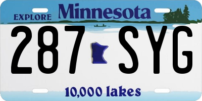 MN license plate 287SYG