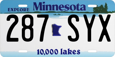 MN license plate 287SYX