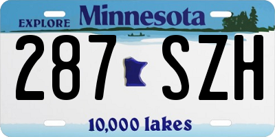 MN license plate 287SZH