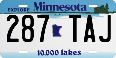 MN license plate 287TAJ