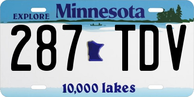MN license plate 287TDV