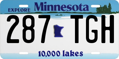 MN license plate 287TGH