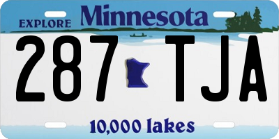 MN license plate 287TJA