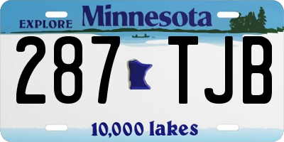 MN license plate 287TJB
