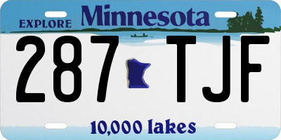 MN license plate 287TJF