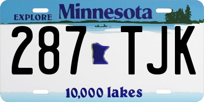 MN license plate 287TJK