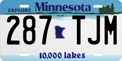 MN license plate 287TJM