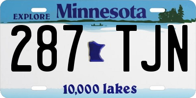 MN license plate 287TJN