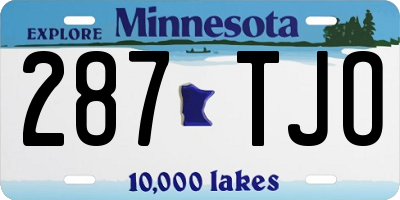MN license plate 287TJO