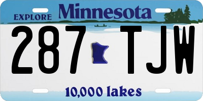 MN license plate 287TJW