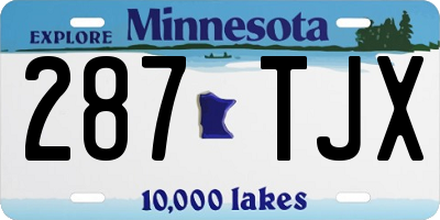 MN license plate 287TJX