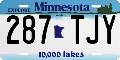 MN license plate 287TJY