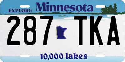 MN license plate 287TKA
