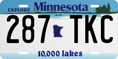 MN license plate 287TKC